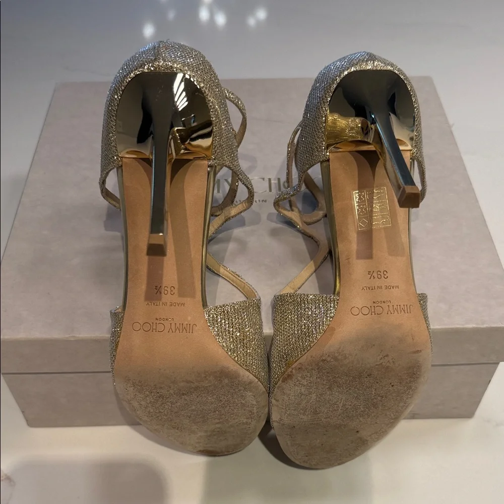 Jimmy Choo Glittering Gold Heels - Picture 6 of 6